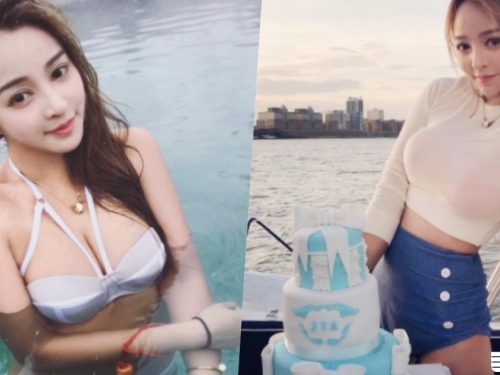 知名大學正妹化身「性感小惡魔」！穿比基尼上街還大秀「蛋糕奶」！