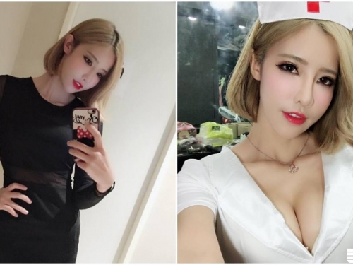 火辣女DJ「亭瑋」化身性感女護士，「超深V造型」讓氣氛嗨到極點！