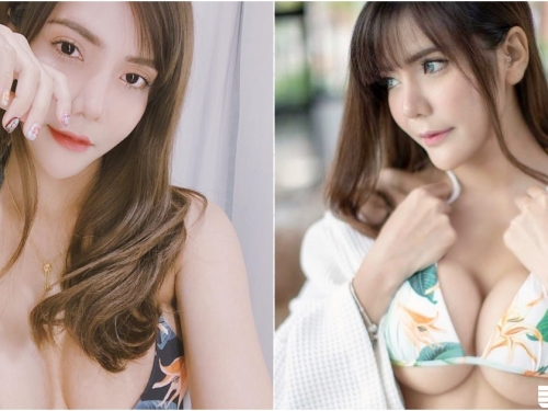 這奶太誇張！妹子雙手推奶「渾圓巨大」現形！比基尼感覺快撐不住！