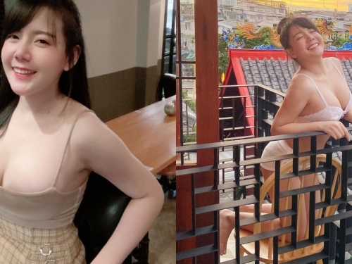 肉肉女孩參上！「甜美棉花糖妹」陽台大方露身體，「豐滿巨乳」一半都在外面！