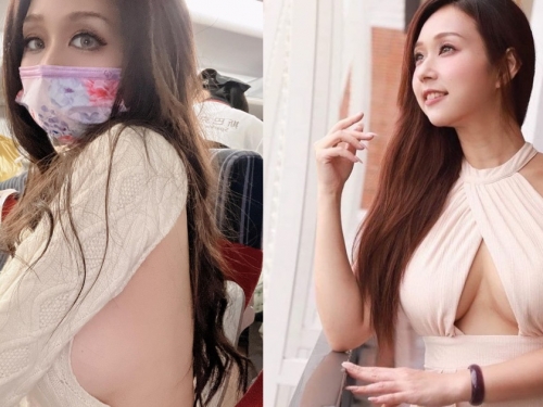 高鐵商務艙「超狂巨乳正妹」黃洣，挖背洋裝直接挺「飽滿側乳」，好想坐她隔壁！