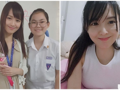 戀愛了！隱乳系女神老師，自拍時背後鏡子出賣「飽滿屁股蛋」！