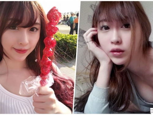 世新超兇爆乳辣妹！「胸型超美」手上食物好大一根，畫面超令人犯罪！