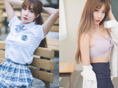 電眼學生妹「簡優優」下課秒現形，「圓挺美乳」引誘男同學開發！