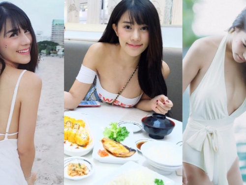 好驚險！「泰國楊丞琳」夾菜向前傾胸前兩顆快掉出來！差點就要加菜了...