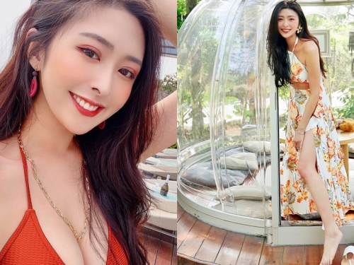 激推美胸正妹！長髮美人「Nikki」度假洋裝顯長腿優勢，纖細小蠻腰也不忘露出！