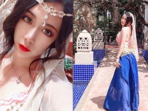 根本中東公主！大眼正妹「Gogo狗狗」體驗不同風情，異域服飾也藏不住32E美胸！