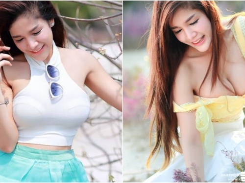 野外出現「大奶仙子」氣質清新！「爆乳賞花」風光明媚！奶味比花還香啊！