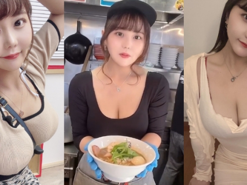 拉麵店「正妹店員」親自服務爆乳送餐　拉麵多了一股濃厚奶味
