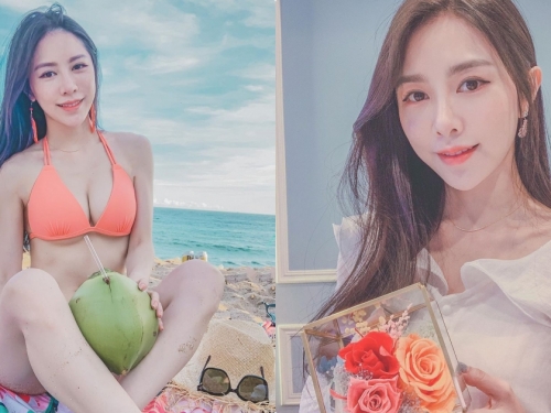 正妹直播主毛毛「白沙灣火辣解放」，爆乳比基尼看了好消暑！