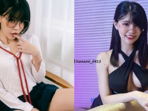 甜美巨乳妹「苡琍 Hana」化身壞學生　眼鏡造型充滿色氣