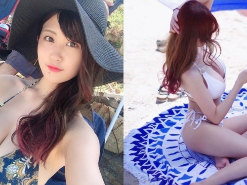 日本妹子94軟綿綿！「白皙雪乳妹」沙灘穿比基尼，兩球Ｑ彈肉肉比海浪還兇！