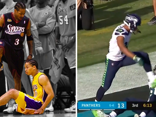 [影]「胯下之Lue」再現！跨界致敬，NFL海鷹隊翻玩「戰神AI」經典動作