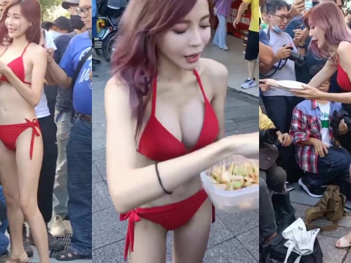 暴動了！E奶正妹鄭琦「三峽爆乳販售芭樂」，「養眼比基尼畫面」好猖狂！