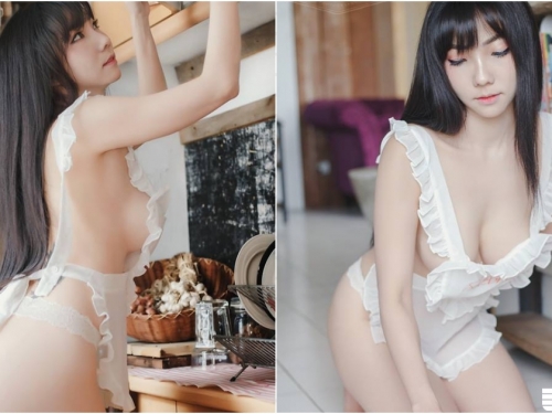 家裡新來的「大奶女僕」好會撩！圍裙下「白奶溢出」畫面超誘惑！