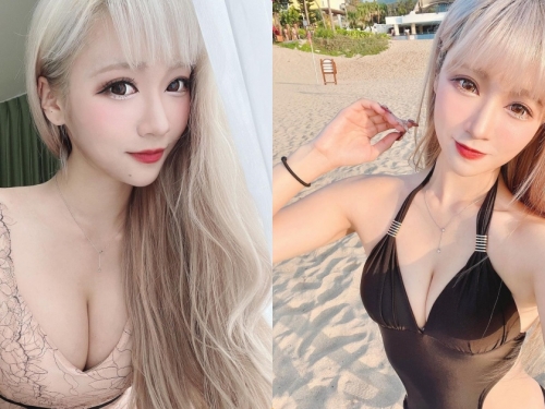 巨蟹座溫柔正妹「薛凱云」，「沙灘性感自拍」美乳太迷人！
