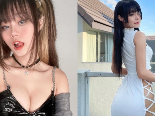 新加坡「童顏爆乳小惡魔」琦琦，潔白旗袍高衩綁帶「從腰露到大腿」Ｓ曲線全看光！