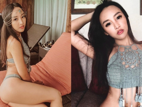 陽光下的蜜桃！古銅色正妹「小奈兒」火辣美體擁抱自然，渾圓雙乳浪淘得比海水還高！