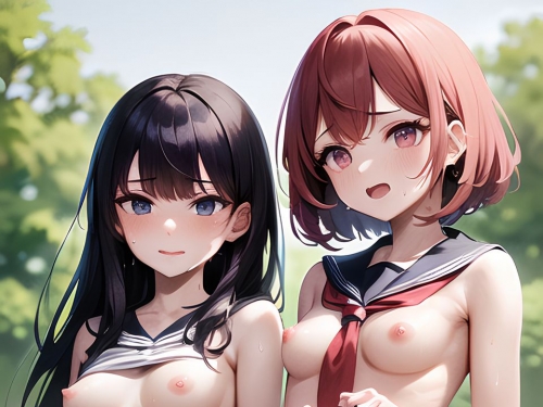 [Generated by AI] Hentai portrait of a girl who raises her skirt outside part4