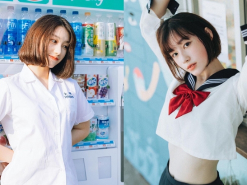 熊青！青澀少女天使臉太夢幻，高中制服「稚嫩美體」讓歐爸渾身酥麻！
