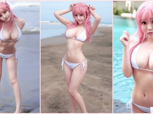 好粉嫩！海邊巨孚乚妹「新鮮肉體」美乳太逆天！若隱若現的「養眼畫面」讓人受不了…