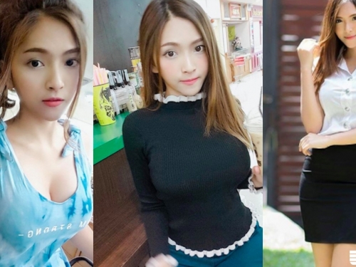 好窒息！「胸前腫脹」好嚴重，美女同事奶奶「好滿好滿」，要把衣服撐爆了！