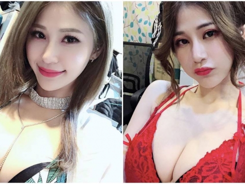 雄厚實力！正妹飽滿美乳呼之欲出，快把畫面都佔滿了！