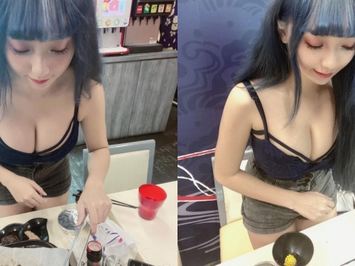 燒烤店超強大桌邊服務？「爆乳短褲正妹」肉肉烤起來，份量超足光看就飽到打奶嗝！