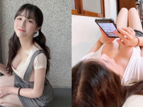 「兇甜正妹」一躺下就乳壓美體，「厚重奶量」從海溝上狂溢