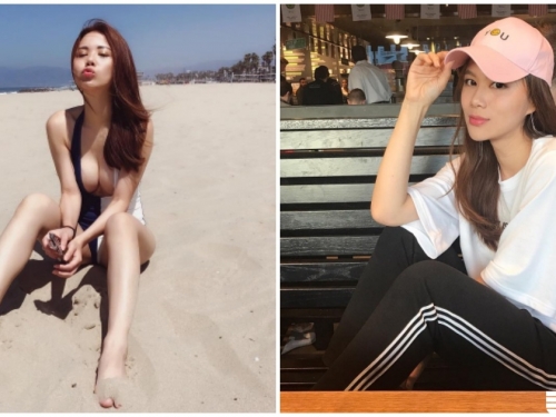 美女老闆海邊曬「碗公奶」，美乳形狀太明顯，飽滿到快掉出來...