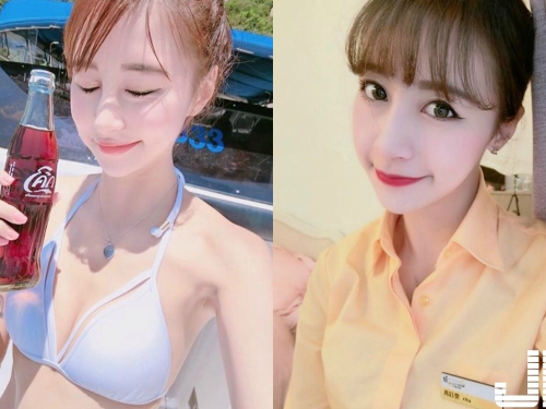 超美空服員！大眼甜美臉蛋，小露性感秀美背的虎航「最正空姐」Rita
