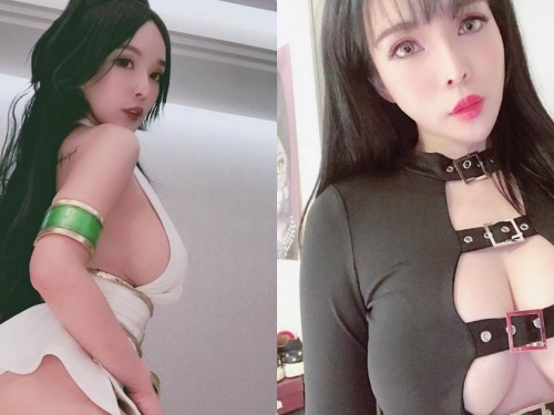 正妹牛奶兒挖空裝「中路大開」，雄厚乳量撐好撐滿了！