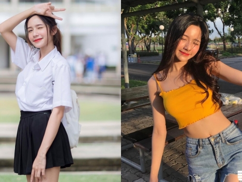 超萌高中生！纖細女孩的「白襯衫」＋「百折裙」制服萌感讓人無法招架！