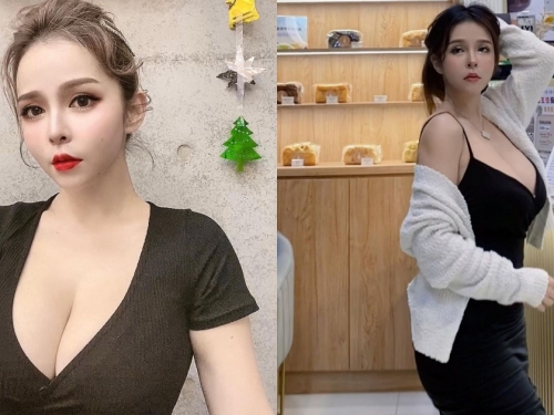 咖啡廳驚見「爆乳洋裝正妹」！原是巨乳波神「陳香菱」挺Ｈ罩杯做公益！
