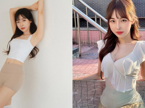 甜美正妹「生日時穿泳衣下水」，「性感的白嫩曲線」好顯眼！