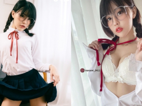 清甜眼鏡妹「苡琍」放學解放自我，掀裙解扣秒蹦「豐滿北半球」！
