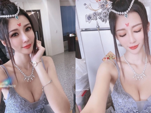 最美禮生「糖糖」顏值高、曲線辣，平口裝「白嫩美乳」太養眼！