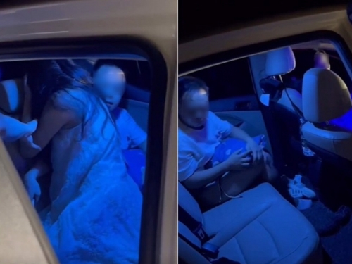 女車震偷情被抓包怒喊：我沒做！陸男裸下身只會傻笑「全都錄」