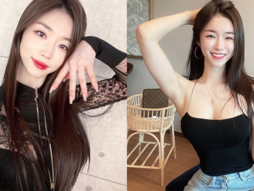 韓國御姐「黑蕾絲造型好誘人」，「若隱若現的胸型」好有魅力！