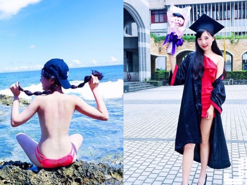 北醫大正妹畢業大解放！大方在海邊脫掉比基尼露出兇猛美背：跪求正妹「轉過來」....