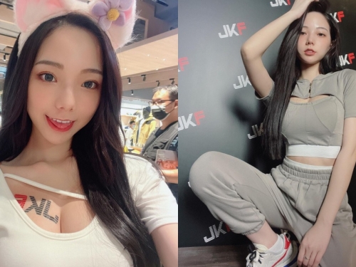 甜美正妹「啾啾」現身新莊體驗VR！爆乳狂騎腳踏車讓路人都駐足！