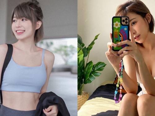 「大馬短髮美乳妹」激似林明禎！甜美笑容火辣身材好吸睛，超狂馬甲線更厲害！
