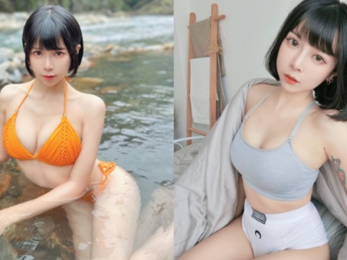 壽星小仙女「Chubby糖」穿比基尼泡野溪，「渾圓美乳」畫面療癒又養眼！