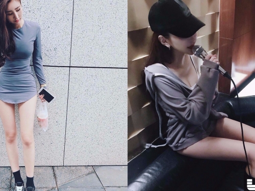 朋友揪團唱歌驚見「正妹短褲失蹤」！天菜級女神出現，連「深長事業線」都大方露出了！