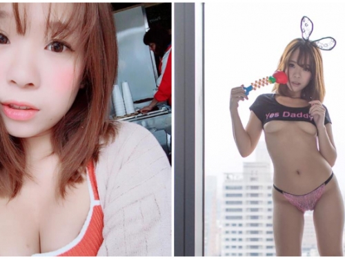 買奶茶沒波霸只好用自己的加！「爆乳正妹」尺度全開大露南半球，太刺激啦！