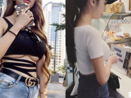 街上捕獲「溢乳正妹」路人紛紛彎腰！由於「長輩份量驚人」直接把撐爆上衣滿出來啦！