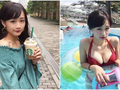 小隻馬女孩原來是「隱乳系」，泳池「豐滿乳量」快爆出～