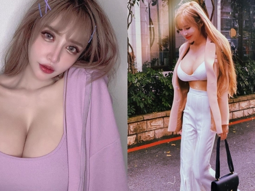想幫扶奶奶過馬路！36G巨乳甜心「元欣」胸前長輩太危險，好怕她重心不穩！