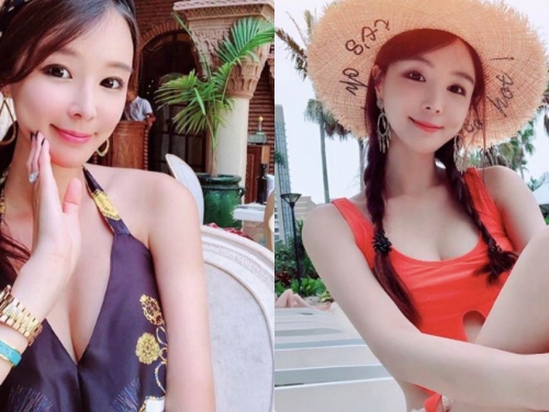 正妹Jieun Yoo度假時穿上大深V裝，養眼乳溝好讓人回味！