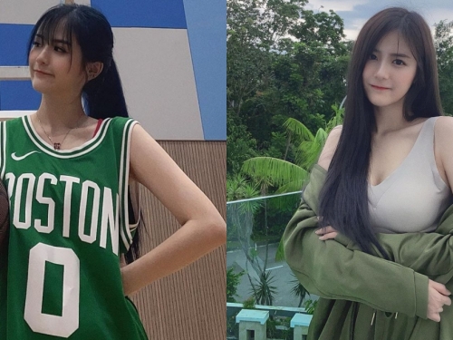 妹子穿球衣94可愛！大馬小美女「JingEn」綁馬尾抱籃球，沒想到衣服底下這麼有料！